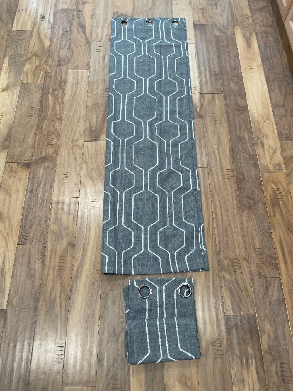 Set of 2 Woven, Topstitched, Woven Curtain Panels